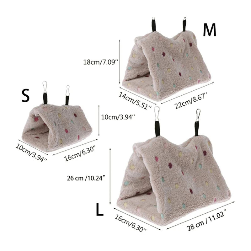 Triangle Shape Bed Hammock Winter Warm Nests Pet Bird Parrot House Hanging Cave Cage Tent Portable Pet Supplies