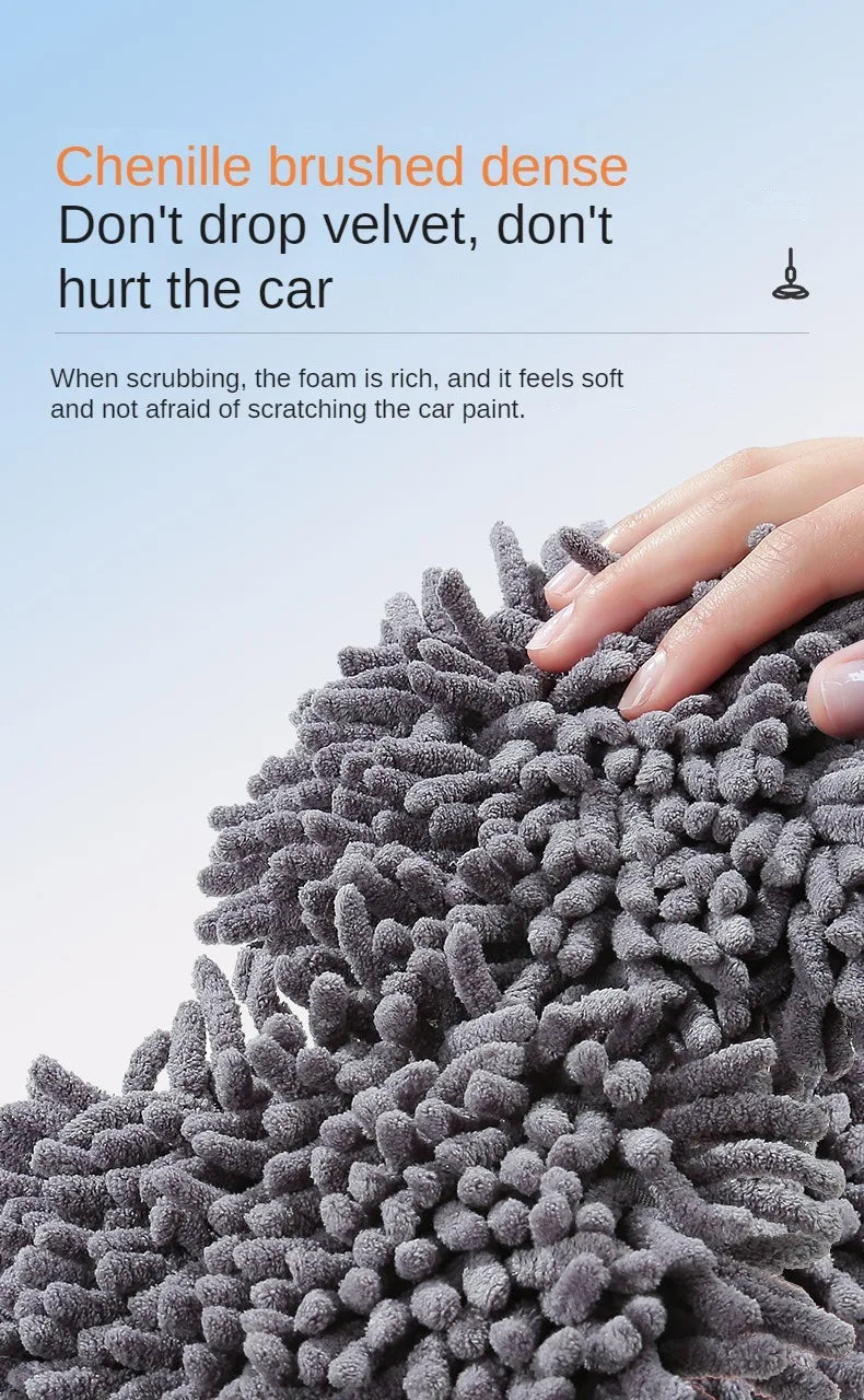 LEIBOO Telescopic Car Cleaning Brush Mop with Double Brush Head for Roof and Window Washing