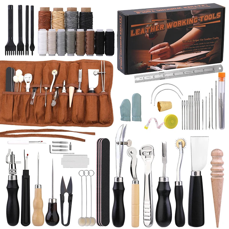 KRABALL Professional Leather Craft Tool Kit for DIY Repair