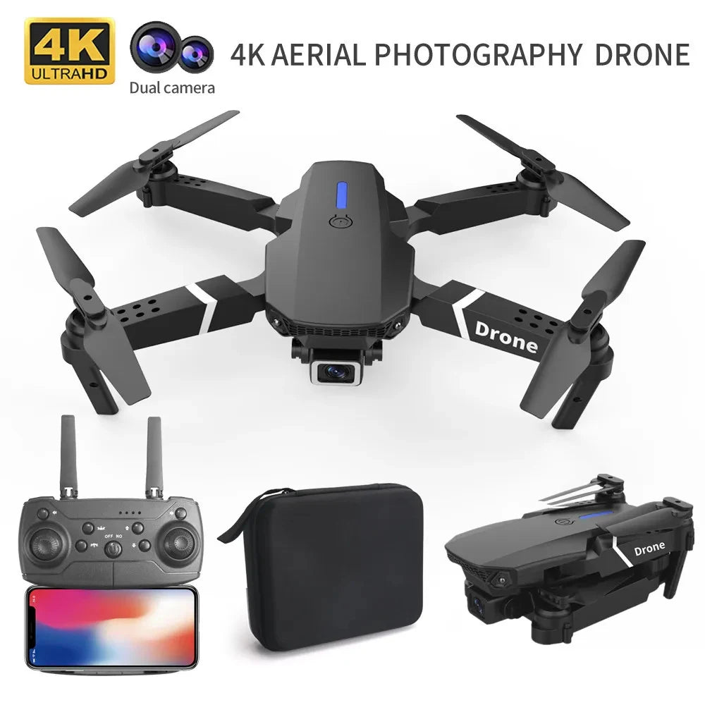 Professional Drone E88 4K HD Camera WiFi FPV Foldable RC Drone