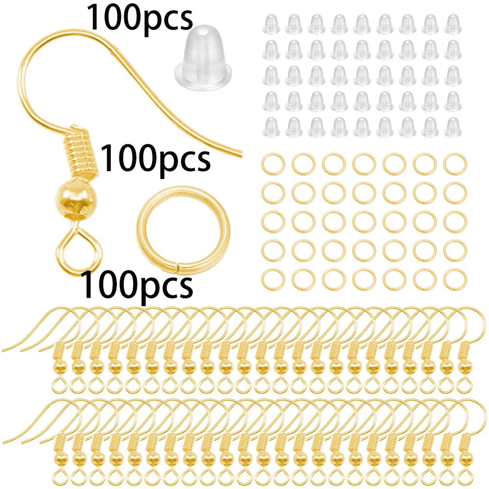 210-400Pcs Box Jewelry Making Kits with Clasp and Jump Rings