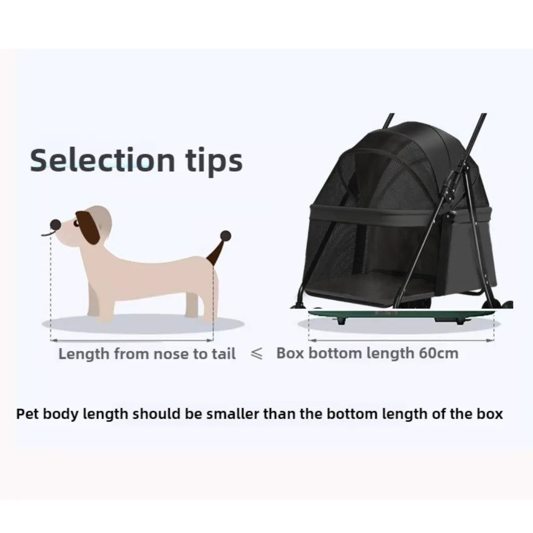 Foldable Pet Stroller Cat Small Dog Cart Puppy Kitten Teddy Car Outdoor Lightweight Folding Pet Stroller