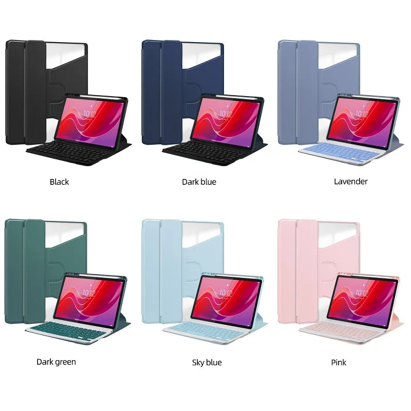 Smart Cover Case with Wireless Keyboard and Pencil Holder for Lenovo Tab M11 TB-330FU TB-331FC 11 Inch 2024 Model