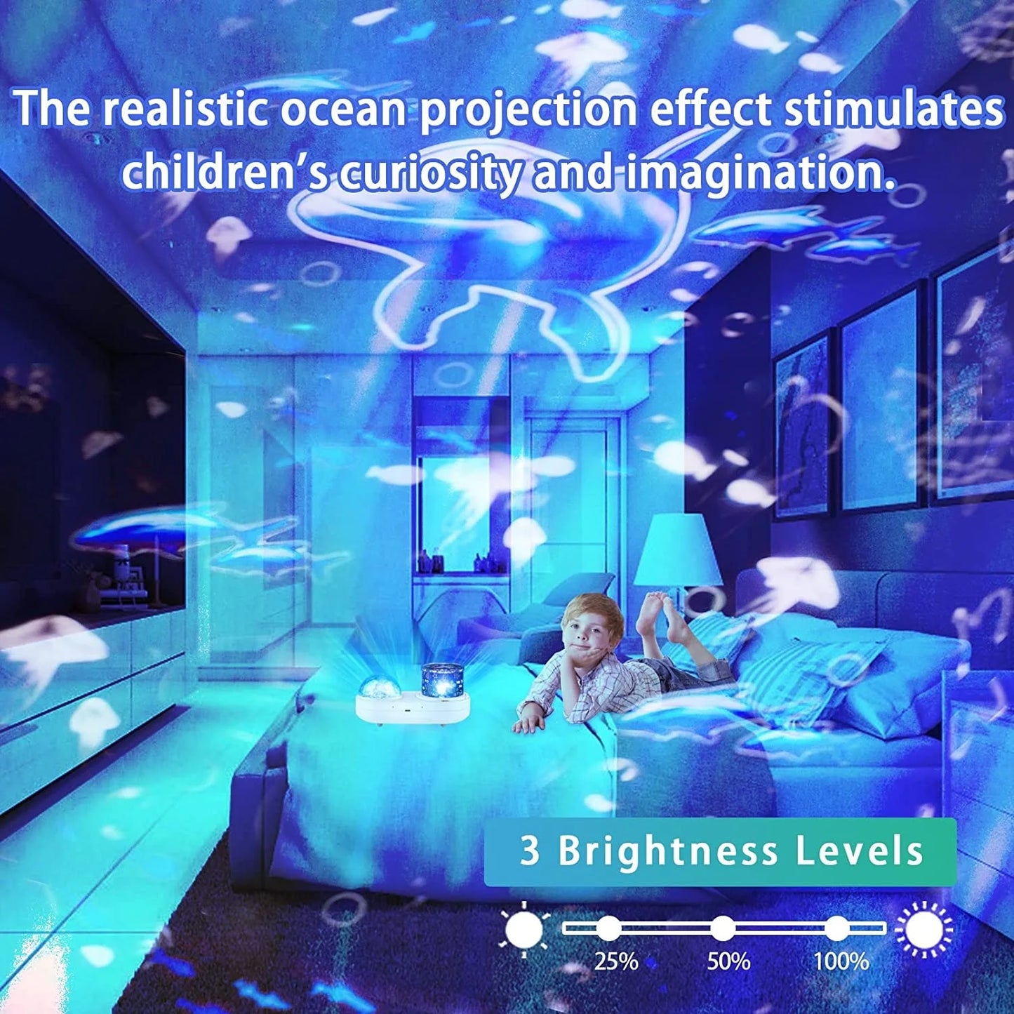 Ocean Light Projector for Bedroom 3D Star Galaxy Lamp