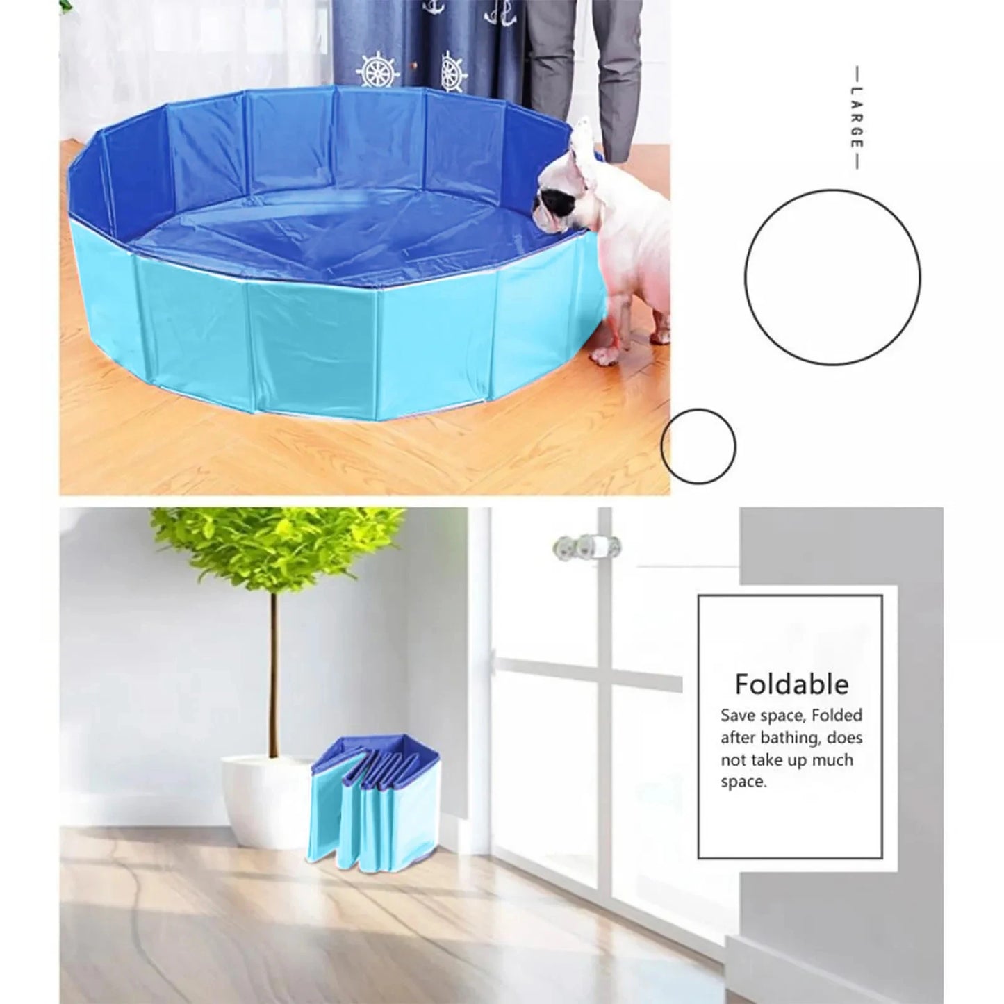 Pet Swimming Pool Foldable Summer Swimming Pool Outdoor Non-slip Pet Bath Pet Cleaning Water Basin Pet Supplies 49x10cm
