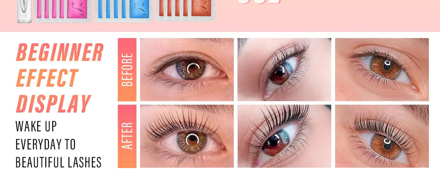 Lomansa 15 Piece Brow Lamination Kit with 8-12 Minute Application Time and 2 in 1 Perm Fixation Lotion for Long Lasting Lashes and Brows