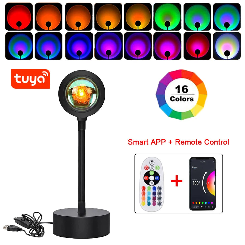 USB 5V Tuya Smart Sunset Lamp Night Light Projector Gift
