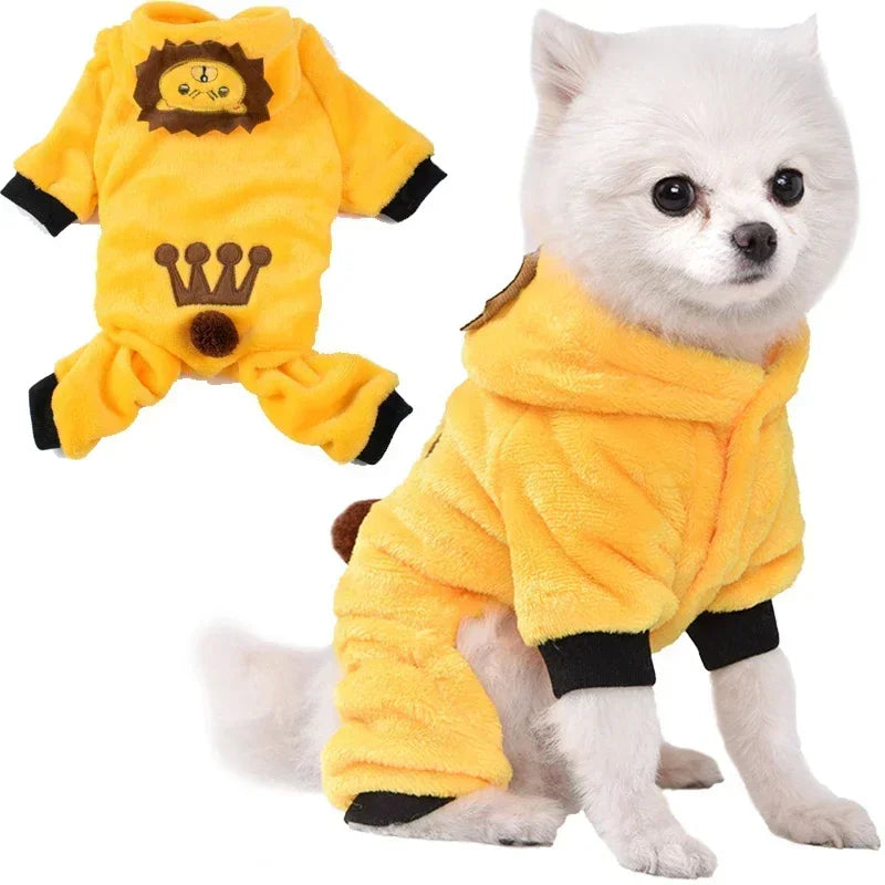 Thickened Pet Dog Clothes Soft Warm Fleece Dogs Jumpsuits Pet Clothing for Small Dogs Puppy Cats Clothes Chihuahua Costume Coat