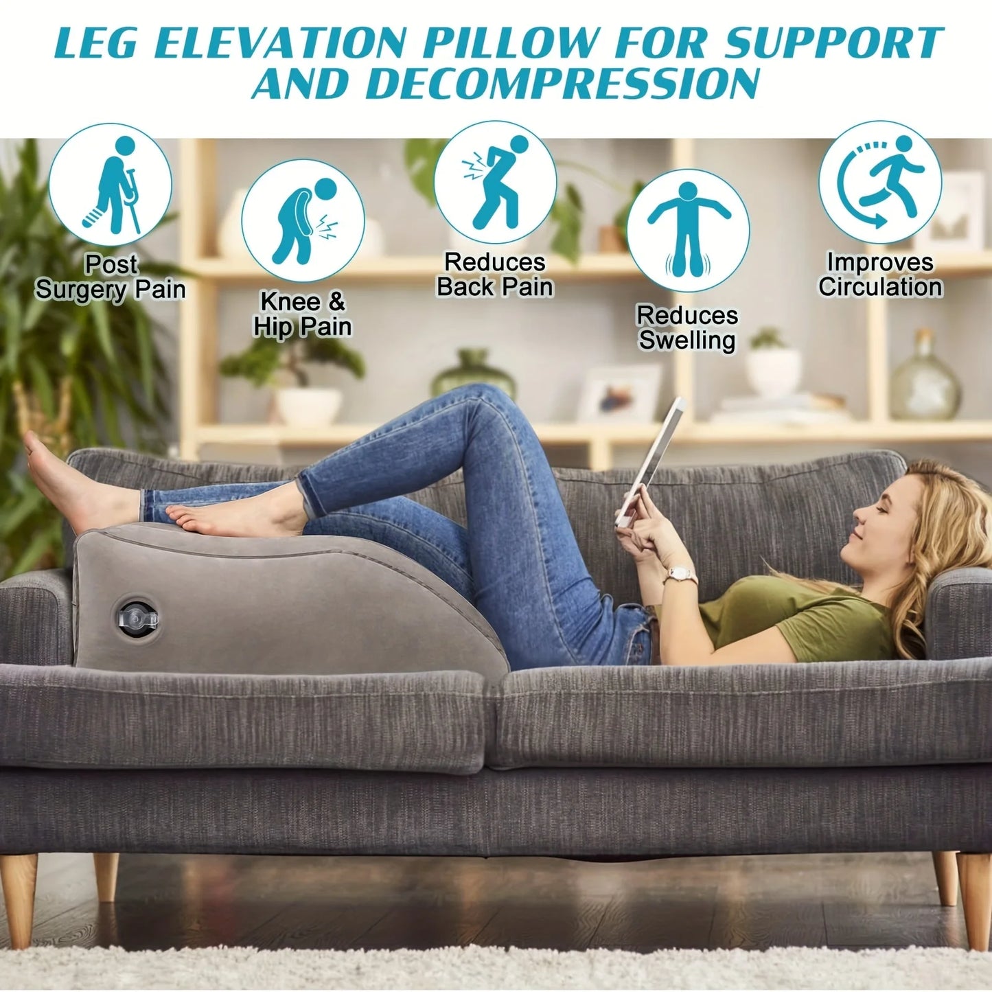 Inflatable Spot Leg Pillow for Fracture Relief and Relaxation