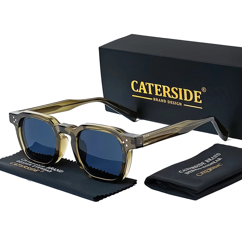 CATERSIDE Retro Punk Small Frame Sunglasses for Men and Women