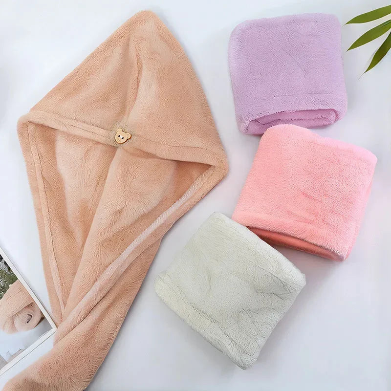 Microfiber Hair Towel Wrap, Anti Frizz Drying Cap for All