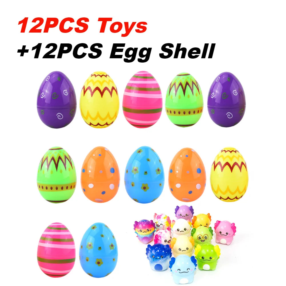 12/20/24/48Pcs Prefilled Easter Eggs with Plush Toys for Kids