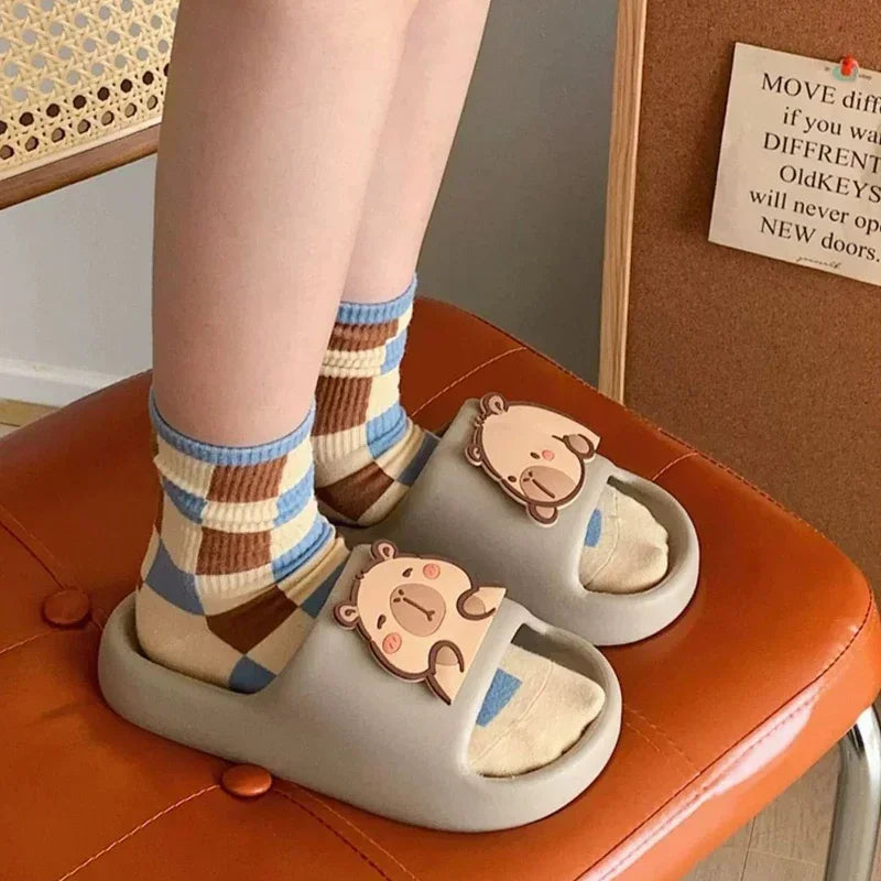 Capybara Slipper Women Cute Cloud Sandals Summer Flip Flops
