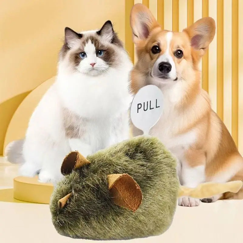 Funny Plush Cat Toy Simulation Mouse Automatic Chirping Interactive Mice Cat Toy Bite Resistance Pet Cat Toys Kitten Supplies