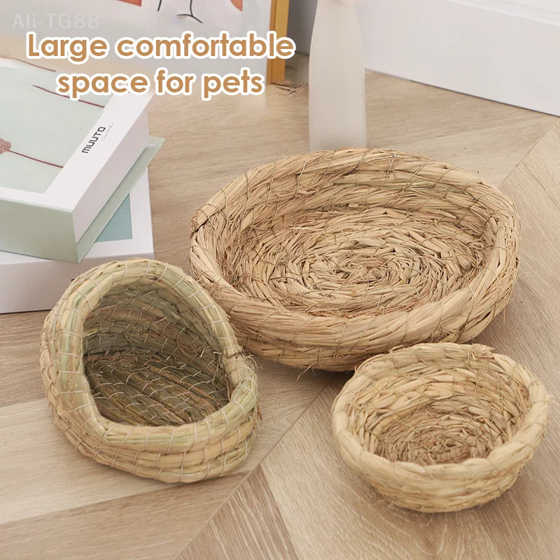 Egg Laying Rutin Chicken Nest Woven by Hand, Parrot Peony Nest, Tiger Skin Style, Excellent in Warmth Conservation