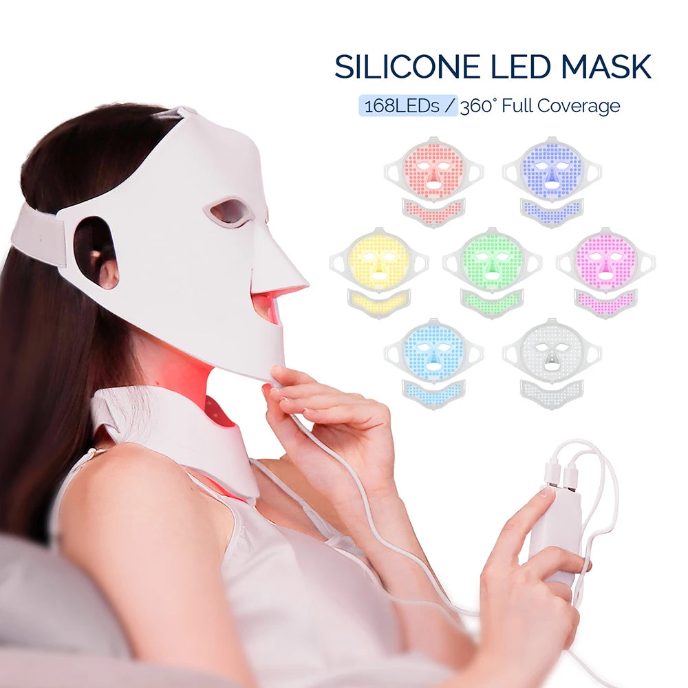 Foreverlily Face Neck LED Mask 7 Colors Photon Therapy