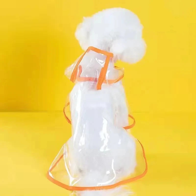Transparent Pet Dog Puppy Raincoat Hooded Waterproof Jacket