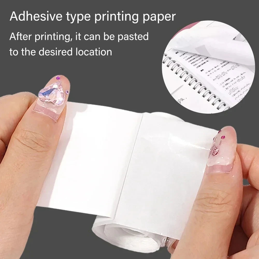 HD Mini Portable Printer 57mm Thermal Paper Self-Adhesive Stickers for Phone Photo Printing