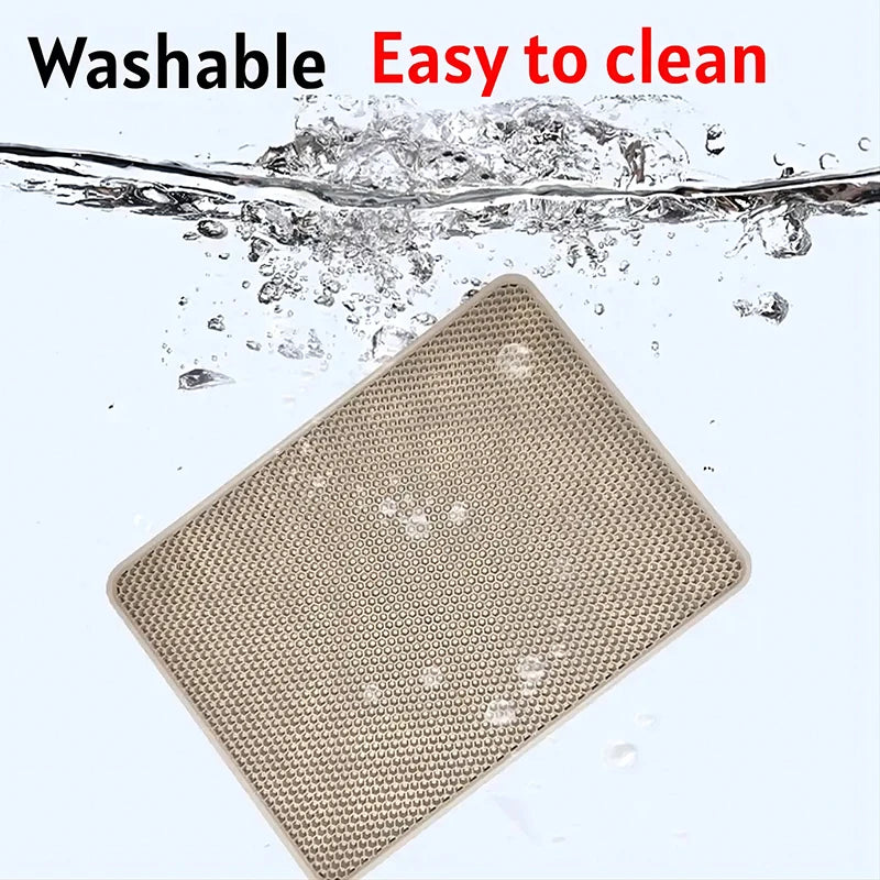 Pet Cat Litter Mat Waterproof Double Layer Cat Litter Trapping Pad for Clean Floors
