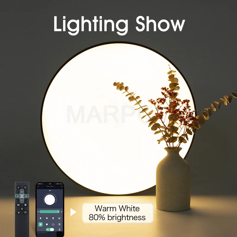 MARPOU Smart Ceiling Lamp LED Dimmable Light with Remote