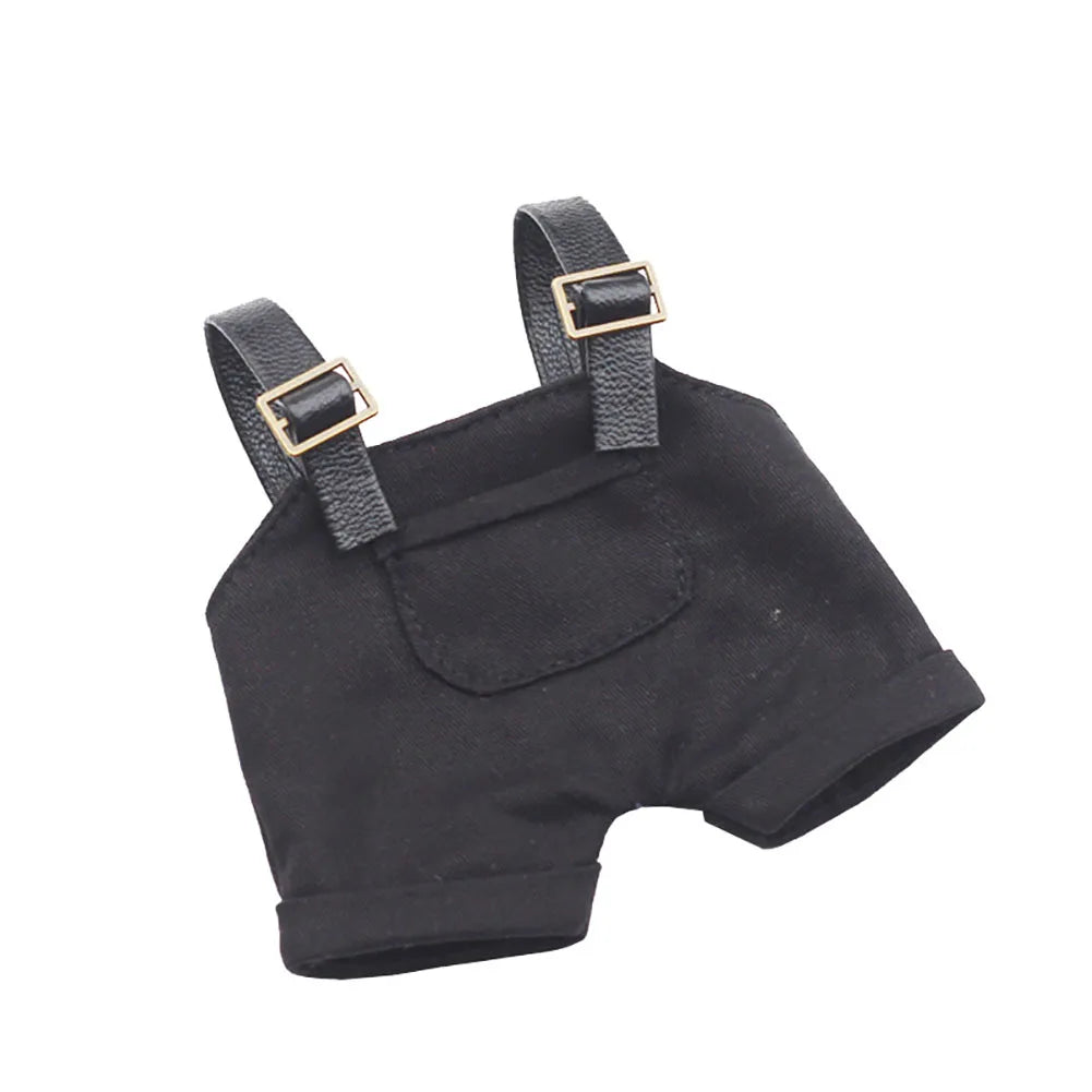 17cm Mini Doll's Clothes Outfit Accessories For Labubu V1 V2 Striped Overalls Hats Glasses Shoes Gift Set