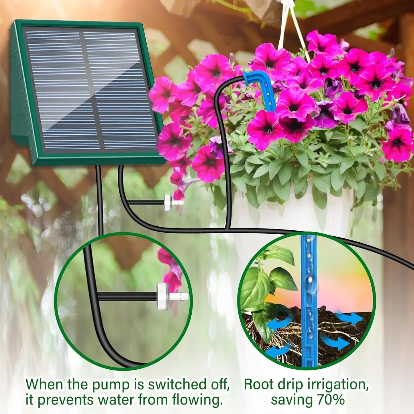 Solar Powered Automatic Drip Irrigation System for Garden Balcony Efficient DIY Watering Solution