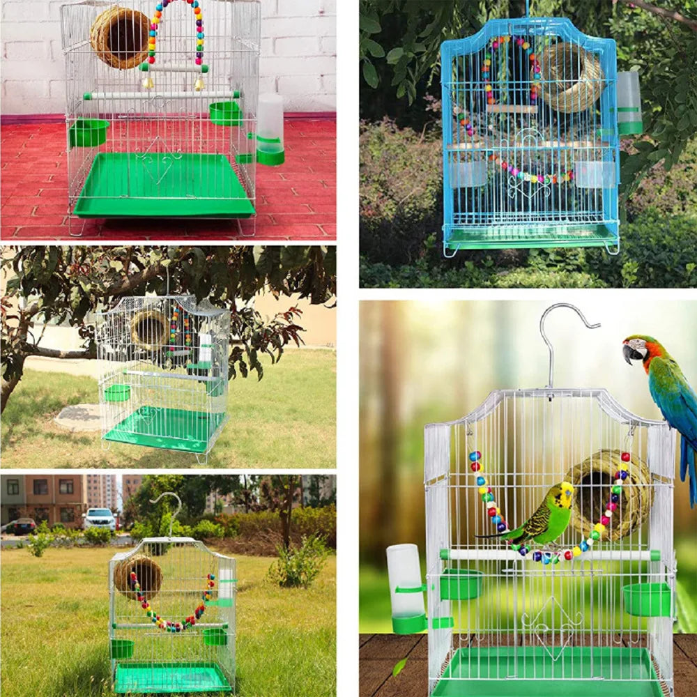2PCS Bird Feeder Plastic Food Water Feeding Automatic Drinker Parrot Pet Parrot Drinking Cup Bowls Pet Bird Supplies Dispenser