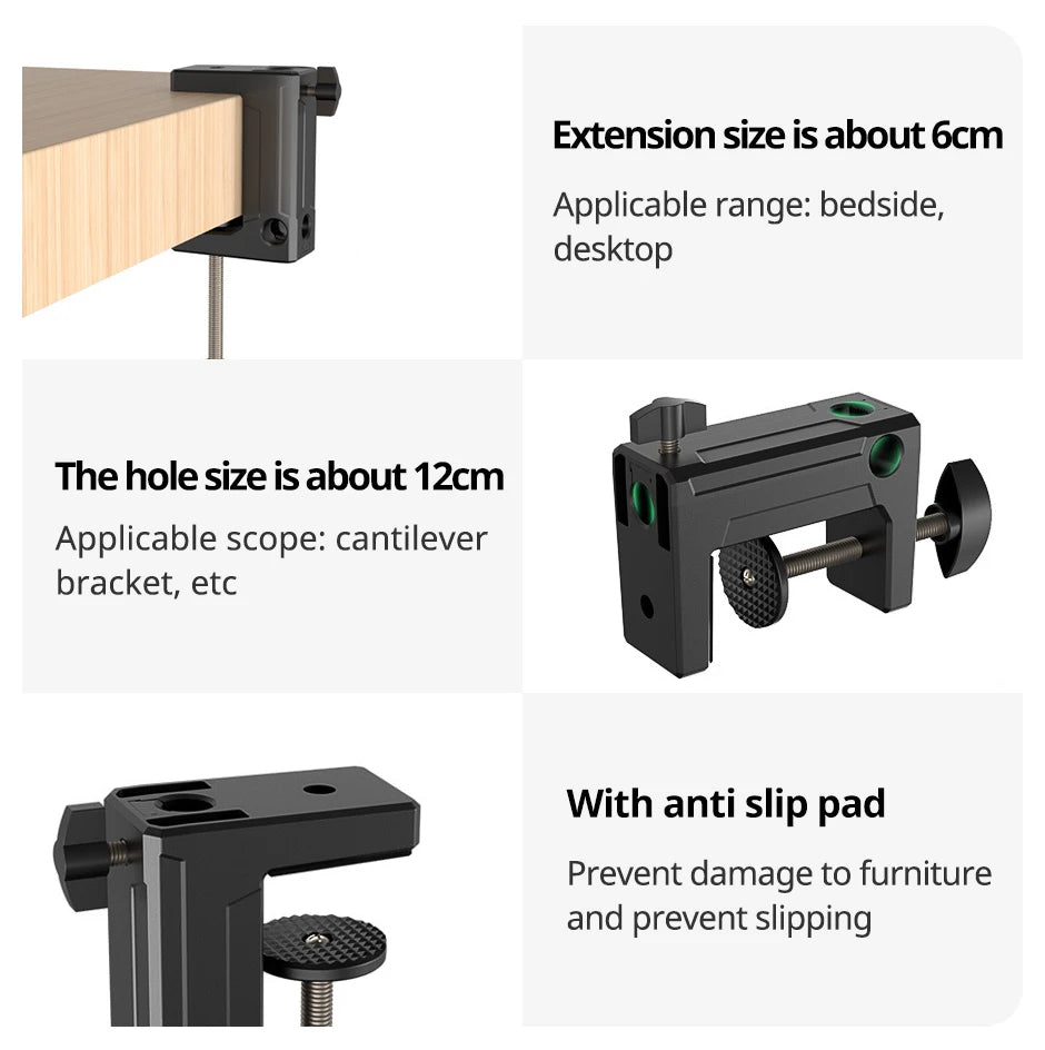 Soporte para tableta con rotación de 360°, soporte para teléfono de escritorio con brazo de aluminio para iPad Pro Air Mini 4~11 Xiaomi Lenovo Samsung Tab Holde