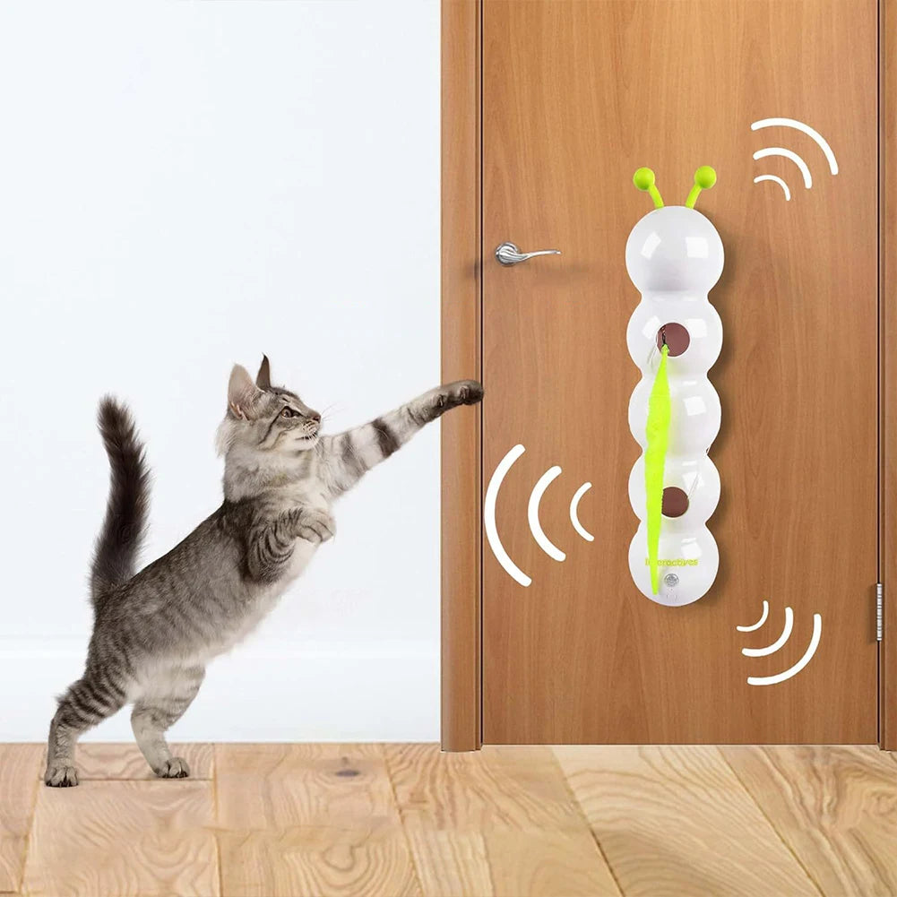 Caterpillar Interactive Cat Toy Motion Activated Teasing Durable Sensing Toy Rechargeable Automatic Toys for Bored Indoor Cats