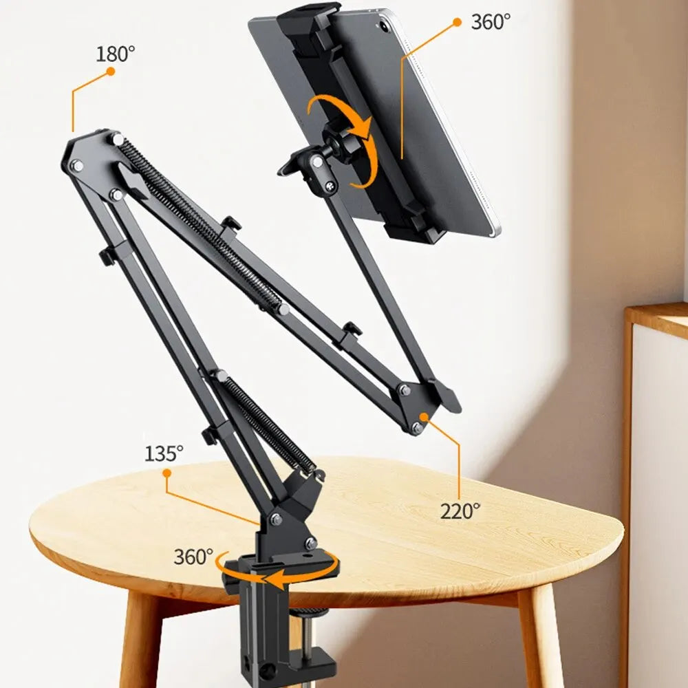 Soporte para tableta con rotación de 360°, soporte para teléfono de escritorio con brazo de aluminio para iPad Pro Air Mini 4~11 Xiaomi Lenovo Samsung Tab Holde