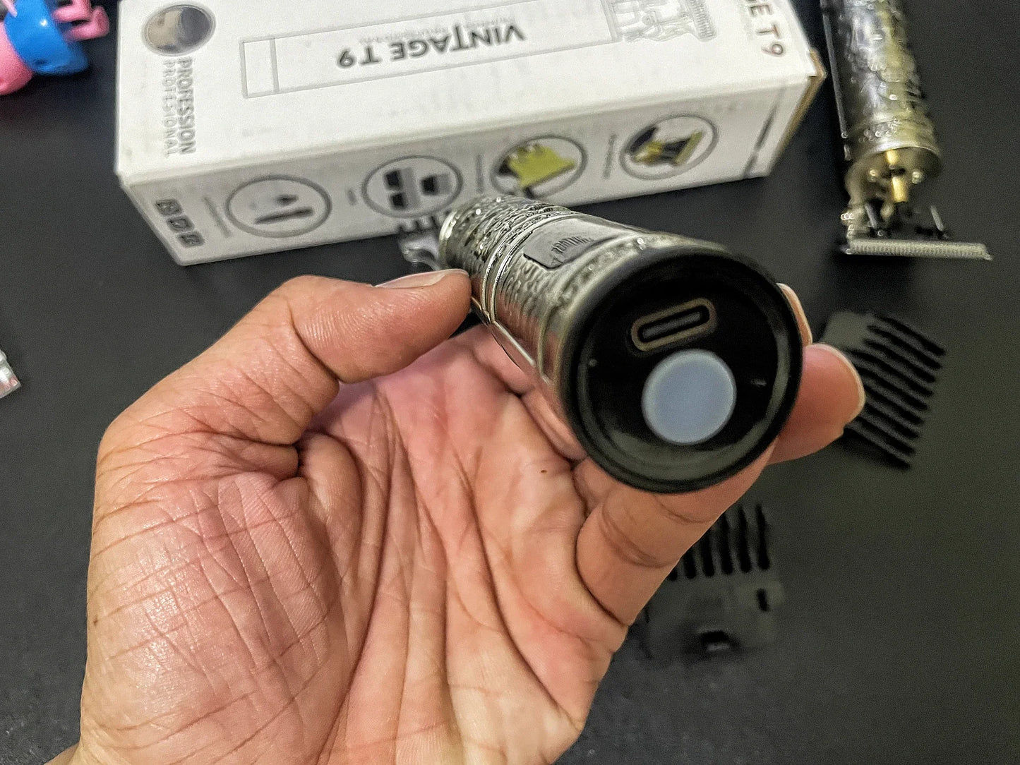 LCD Display T9 Electric Hair Trimmer for Men with 0mm Precision Shaving Ideal for Travel and Home Use