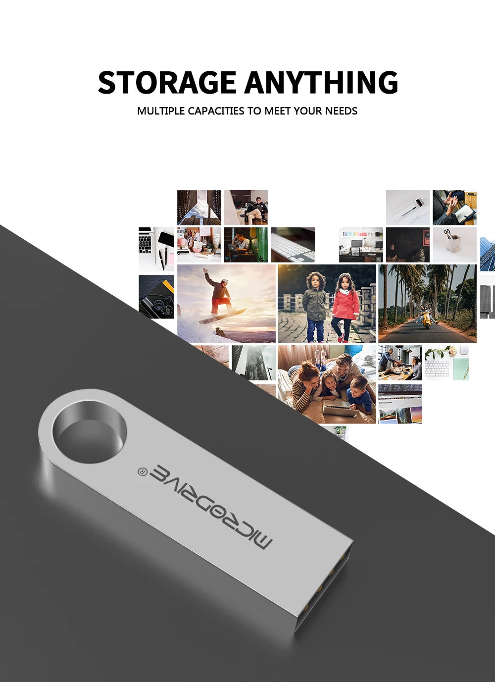 High Speed Memoria Flash Drive 8GB 32GB 64GB 128GB Waterproof USB 2.0 Metal Stick Custom Logo