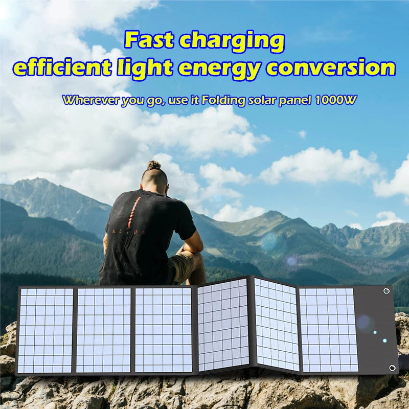 600W 1000W 18V Foldable Solar Panel Charger for Camping