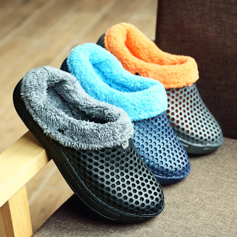 YRZL Winter Slippers Men Women Indoor Warm Non Slip Clogs