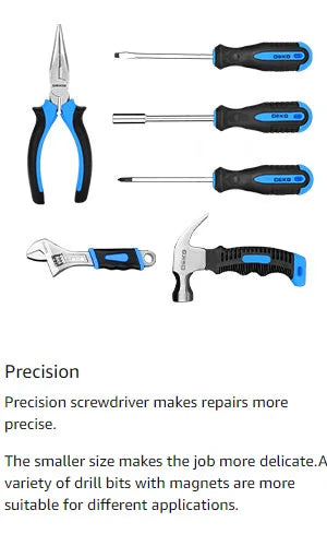 DEKO Drill Set: 8V Cordless Tool Kit for Home Use 126 Piece