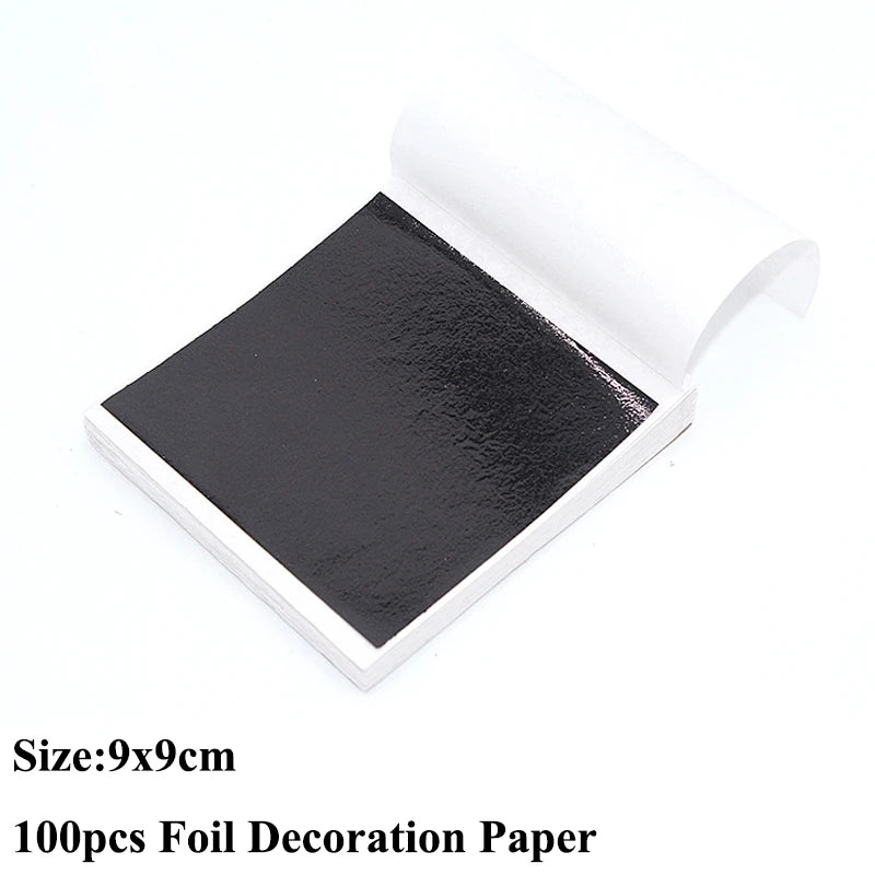 100pcs Imitation Gold Sliver Copper Foil Paper for DIY Crafts