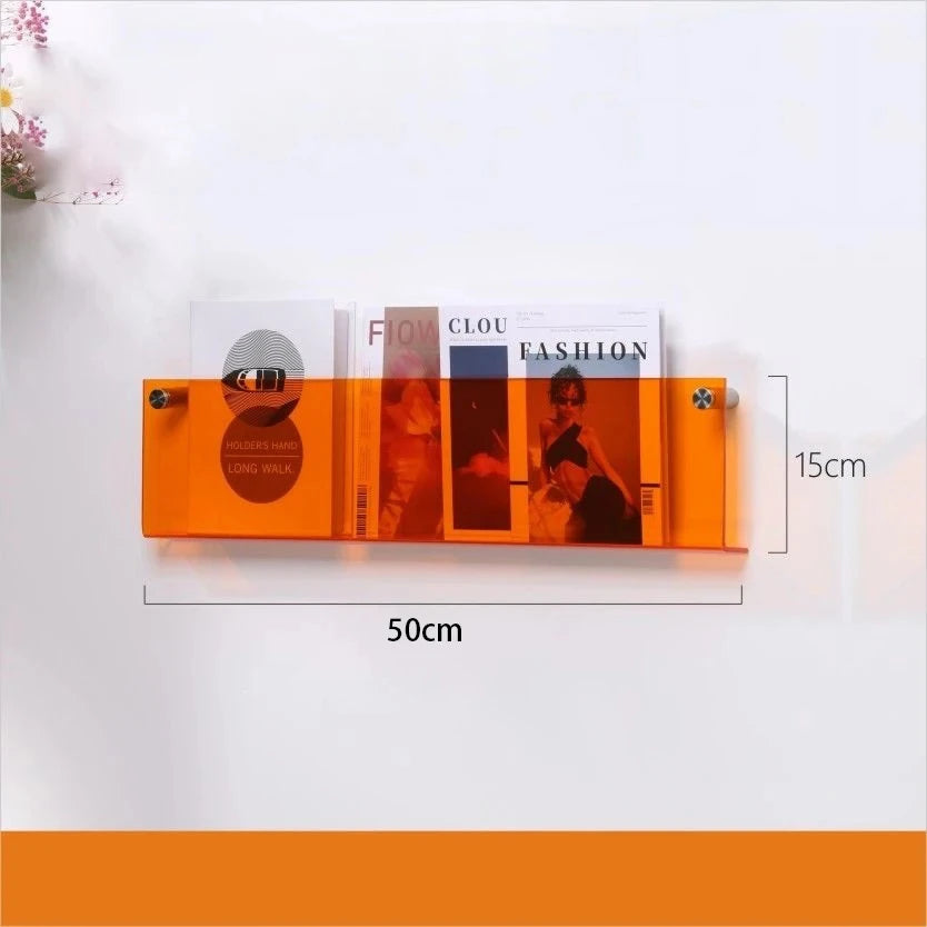 Acrylic Floating Bookshelf Wall Shelf in 10 Stylish Colors