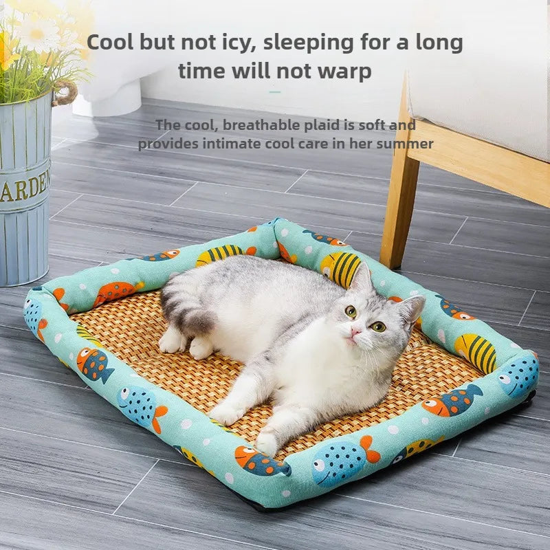 Summer Mat Kennel Cat Nest Summer Dog Kennel Pet Supplies Teddy Small Dog Bed Mat Universal All Seasons
