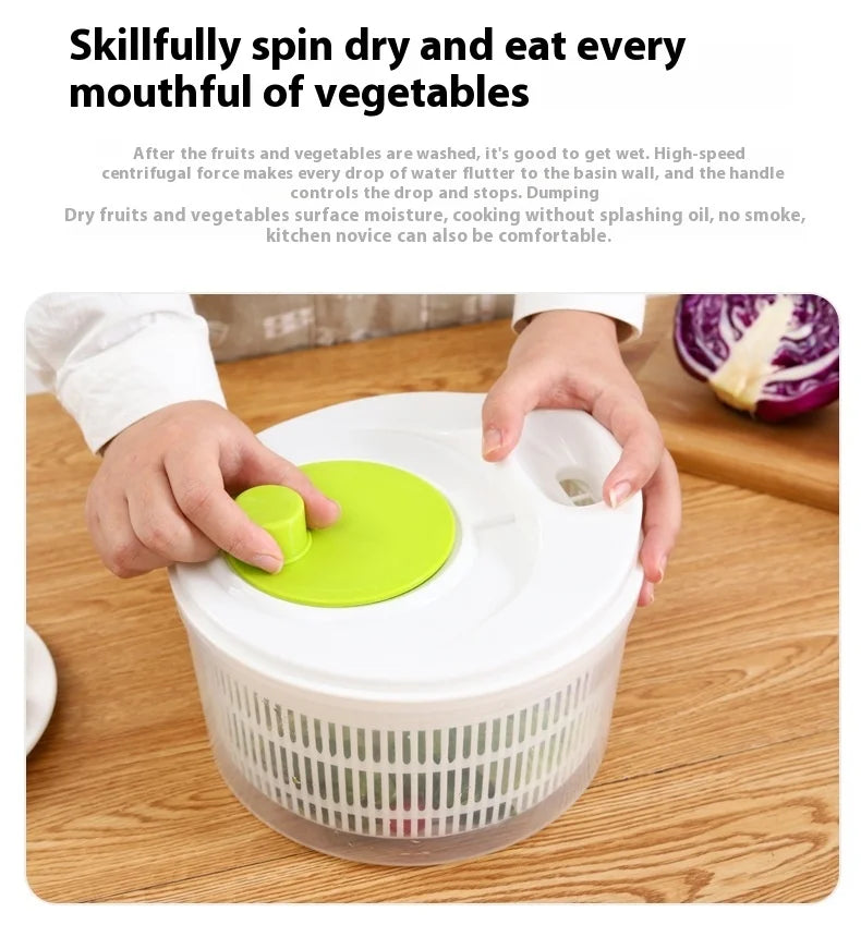 Multifunctional Manual Vegetable Dehydrator and Salad Spinner with Fruit and Lettuce Drain Basket for Efficient Home Kitchen Use