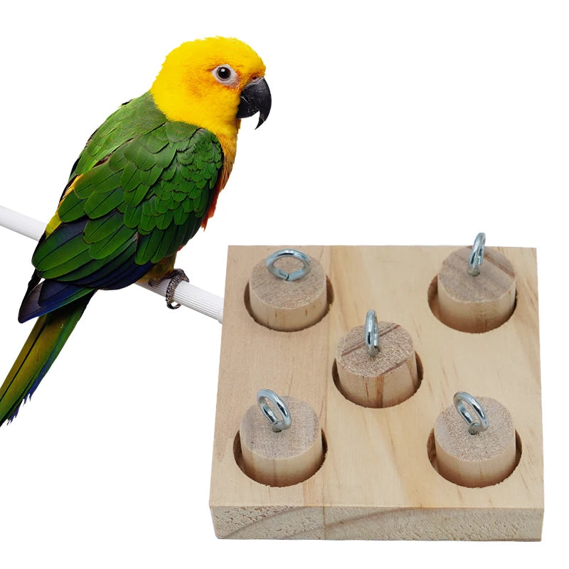 Parrot Bird Toy Parrot Bite Chewing Toy Pet Bird Swing Ball Standing Toy Plastic Rings Training Intelligence Toy Game Supplies