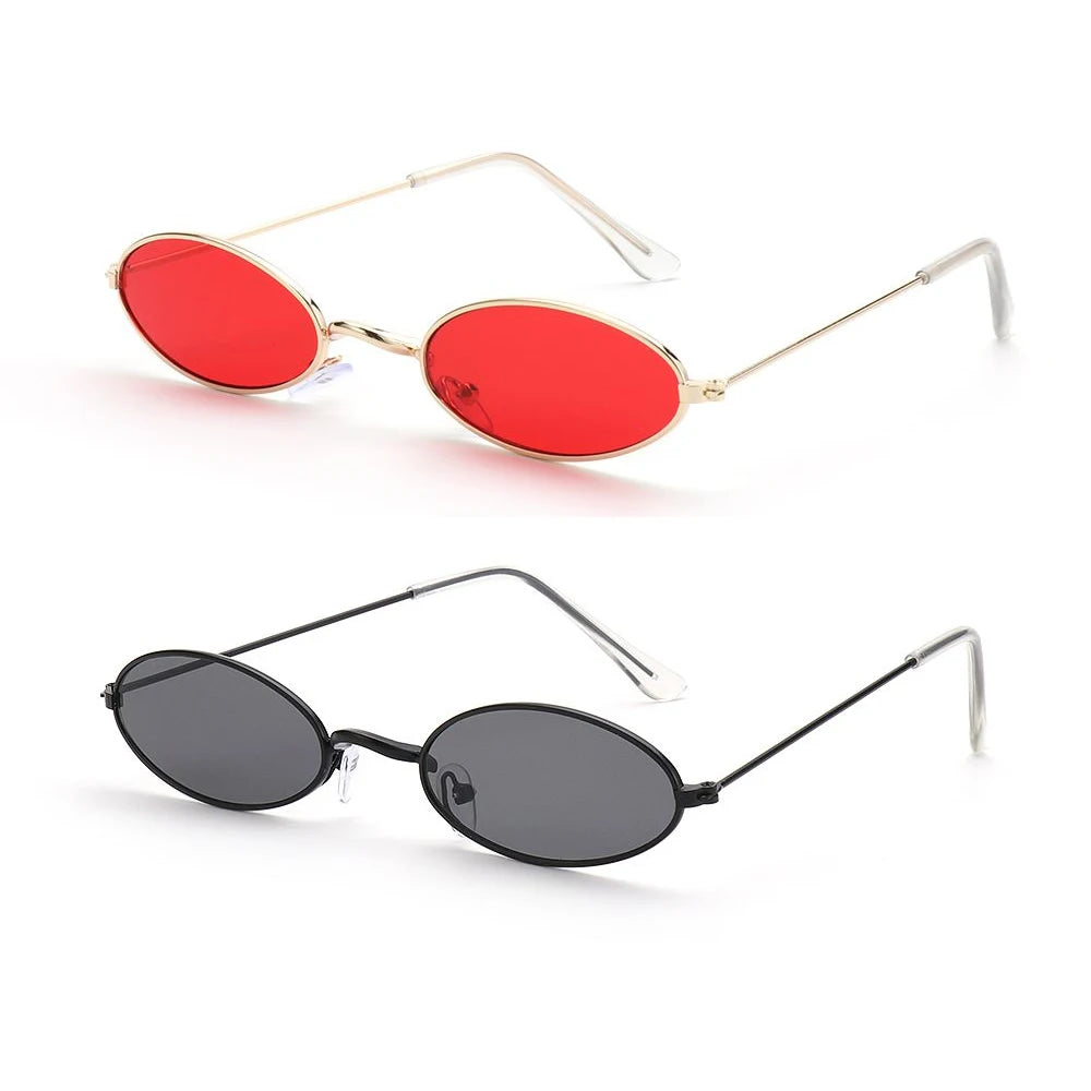 Retro Small Oval Sunglasses Vintage Shades for Men Women 2023