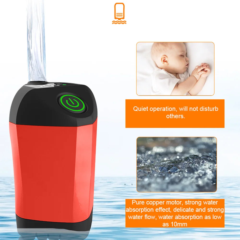 Outdoor Camping Shower IPX7 Waterproof Orange with Digital Display Portable Electric Shower Pump