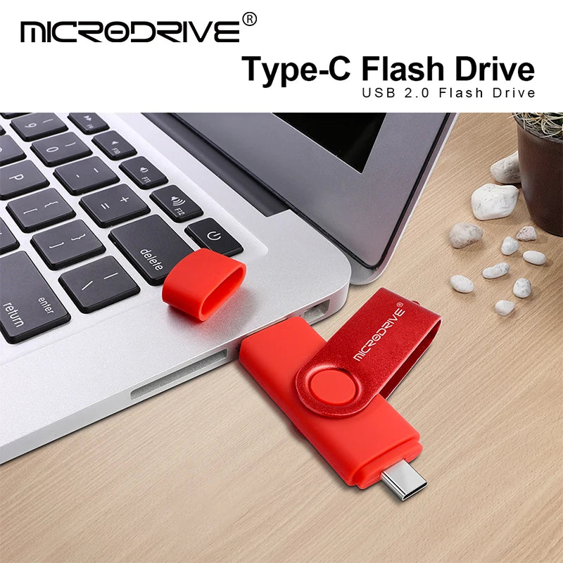 Metal OTG 2 IN 1 Type C Pen Drive 128GB USB Memory Stick