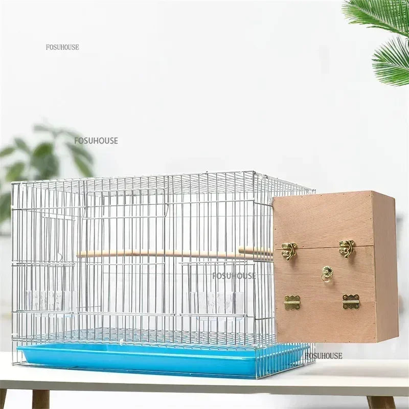 Garden Outdoor Portable Cage Thick Iron Birdcage Large Electroplating Starling Breeding Cage Budgie Bird Cage Bird Accessories W