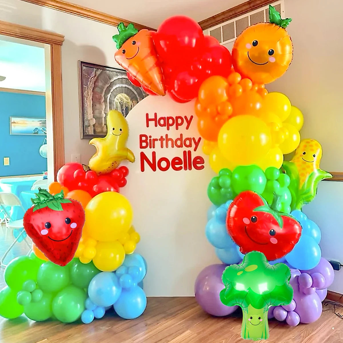 1/7pcs Fruit and Vegetable Balloons for Birthday Baptism Party