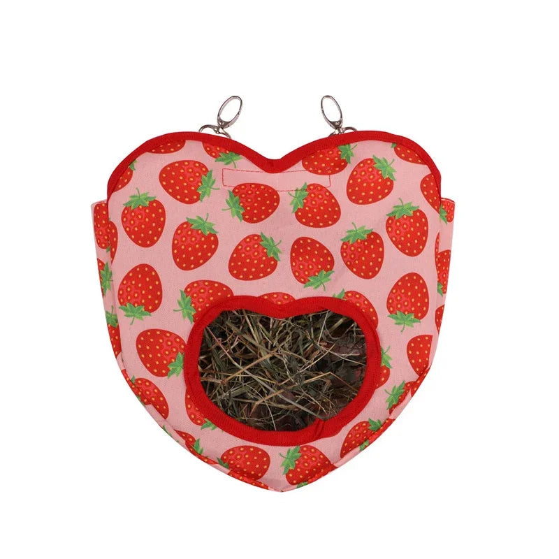 Bunny Hay Bag Guinea Pig Hay Bag Rabbit Feeder Bunny Feeders With 2 Metal Buckles Portable Hay Storage Bag For Small