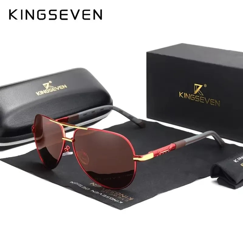 KINGSEVEN Classic Pilot Sunglasses Polarized UV400 Large Frame