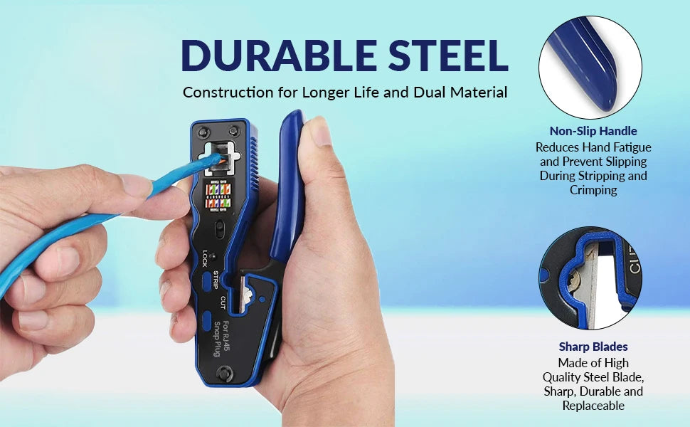 ZoeRax RJ45 Crimp Tool Pass Through Cutter for Cat6 Cat5