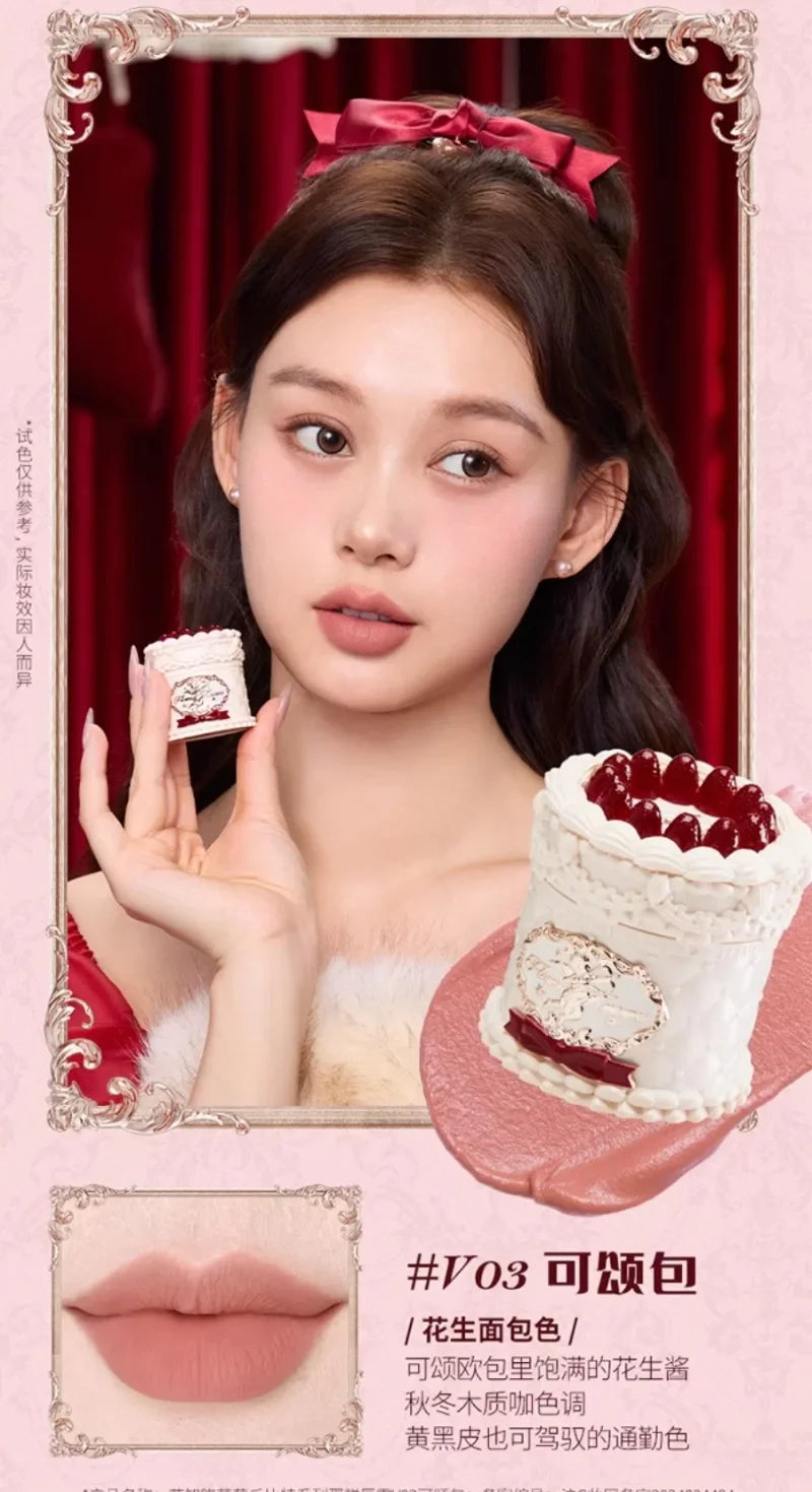 Flowerknows Strawberry Cupid Matte Velvet Lipstick Cake Lip Mud Lip Gloss Lip Cream for Women