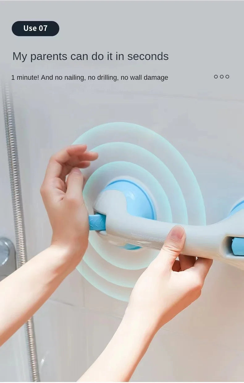 Bathroom Handrail to Prevent Falls Suction Cup Safety Handle for Tub and Shower
